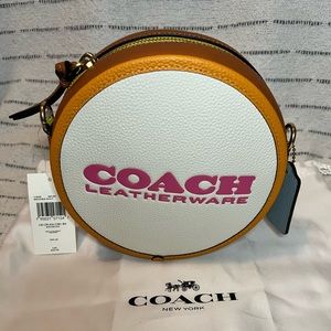 Coach Purse color: white, orange, fuschia, lime green